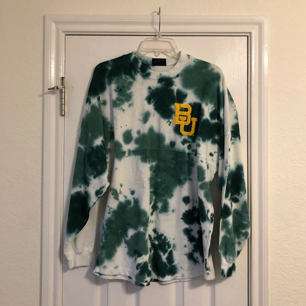Spirit Jersey Baylor Long Sleeve Tie-Dye Shirt